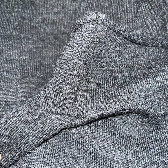 SMARTWOOL Men's Long Sleeve Funnel Neck Charcoal Gray Sweater - Minor repair -M - Picture 5 of 8